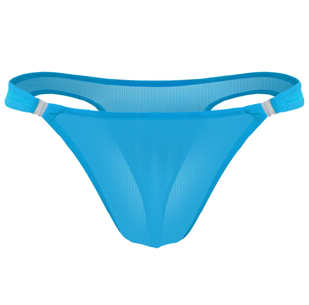 

Ледяной шелк с пряжкой и Т-образной спинкой, стринги для мужчин, сексуальные U-образные выпуклые стринги, прозрачные быстросохнущие трусы, дышащее нижнее белье