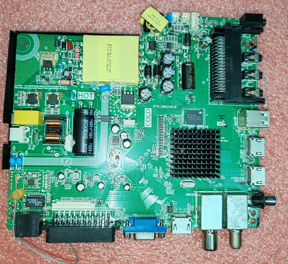 P75-2841V6.0  WiFi network three in one TV motherboard, physical photo, tested well for 72-82v 540ma 75w