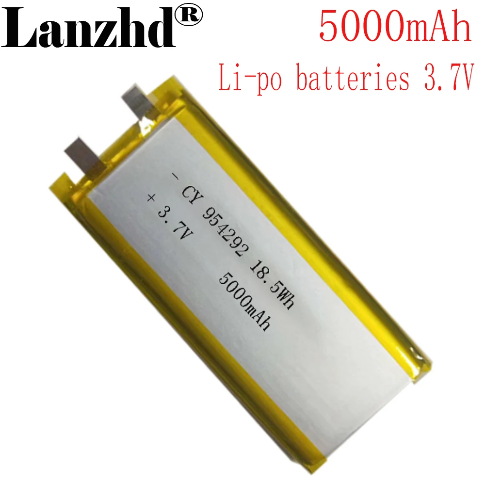 1-12PCS Li ion batteries 3.7V 5000mAh lithium-ion Li polymer battery For mobile power charge treasure tablet pc BANK GPS 954292