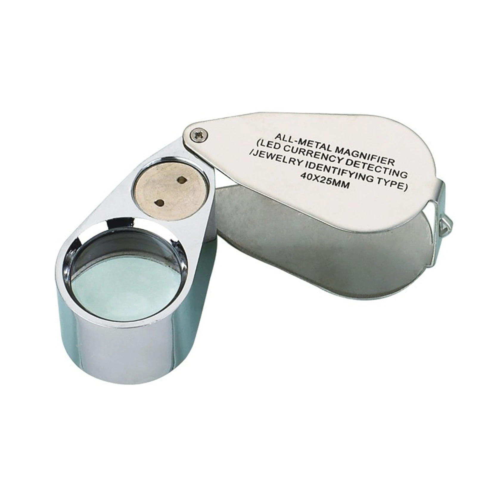 40X Mini Jewelry Magnifying Glass with LED Money Checking Light Handheld Identification Jewelry Appraisal Loupe