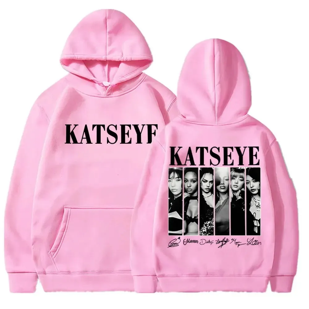 Angesagte Kpop Katseye Print Hoodies Vintage Trendy Herren Damen Y2k Kapuzenpullover Mode Lässiger HipHop Sweatshirt Harajuku Unisex – Detail 5