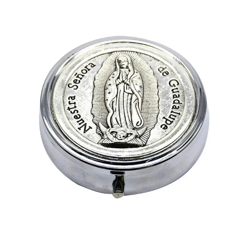 M89A Vintage Jewelry Box Holy Grail Communions Church Gift Metal Rosaries Necklaces Organizers Women Earring Storage Boxes