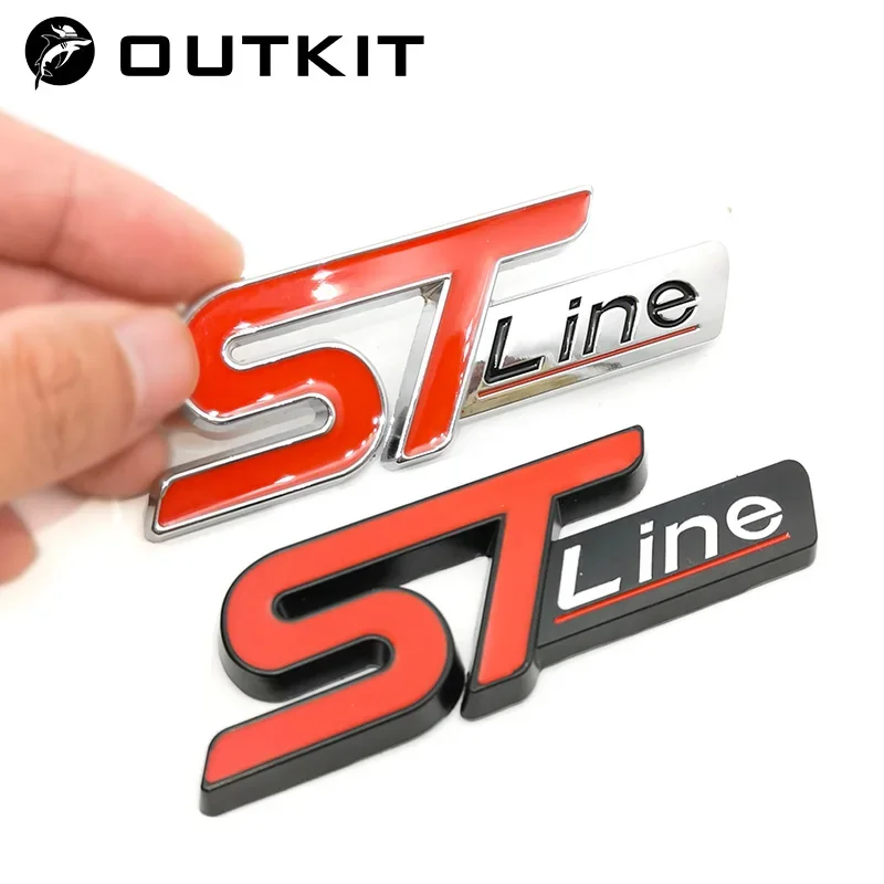 New Metal Red Blue ST line Front Sticker Car Head Emblem Badge Chrome Sticker for FORD FIESTA FOCUS MONDEO Auto Car Styling