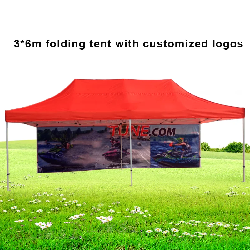 3x6 Aluminum Gazebo  Outdoor Shelter Easy Up Canopy Folding Tents Customized Logo Customized Color For Commercial Promotion