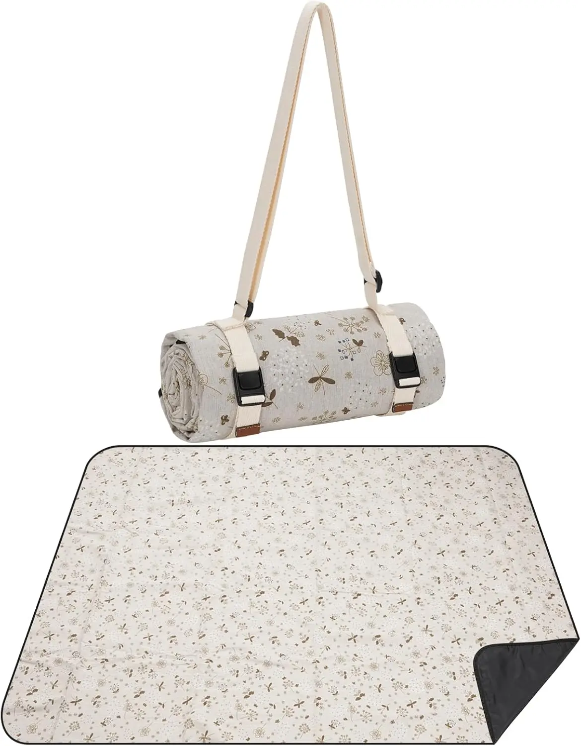 

Large Picnic Blanket, Waterproof & Sand Free Beach Mat with Shoulder Strap, Washable Camping Mat