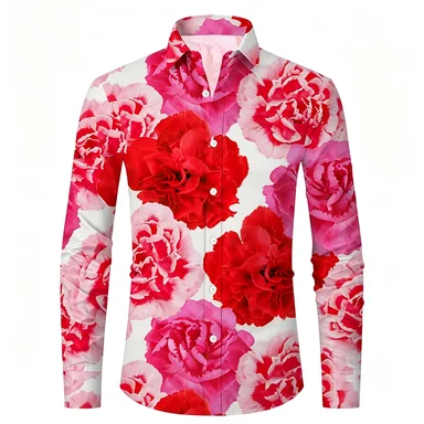 New Arrival Vintage Flower Printed T-shirts For Men Round Neck Short Sleeve Comfortable Slim Fit Floral Tees Trendy Casual Daily