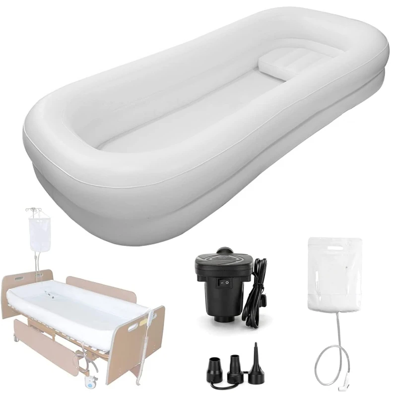 Inflatable Bedside Kit with Electric Air Pump and Water Bag Medical Inflatable Bathtub Shower