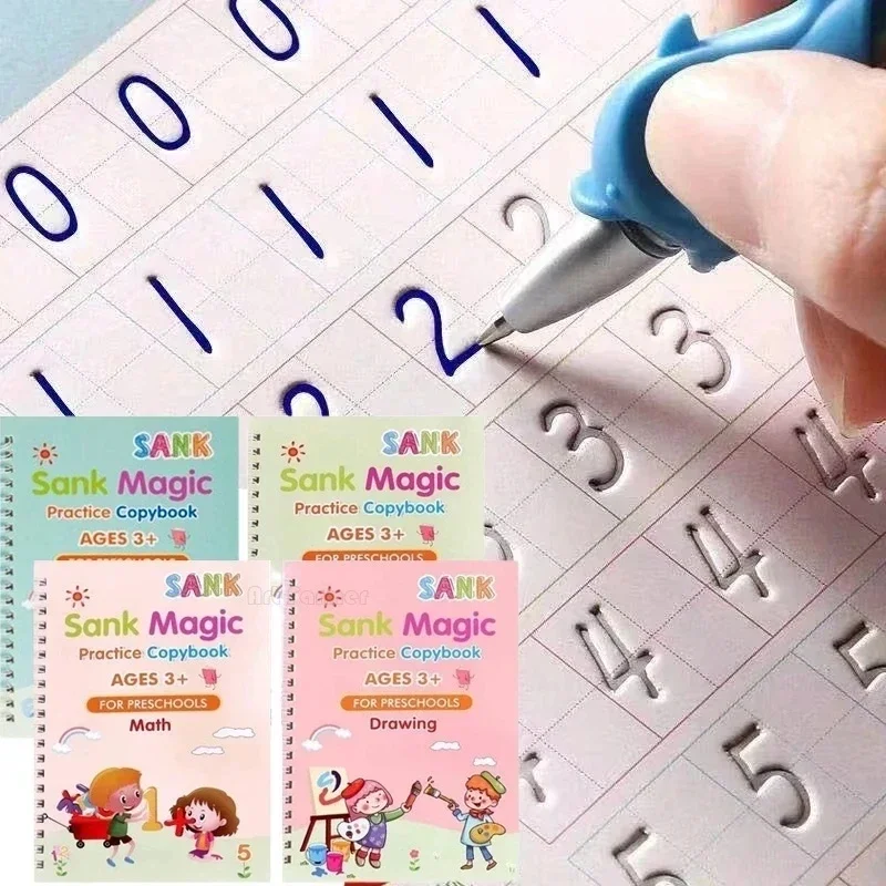 SANK Magic Copybook Free Shipping Montessori Writing Toys Children Learn Alphabet Book for Calligraphy Math Copy Book for Kids