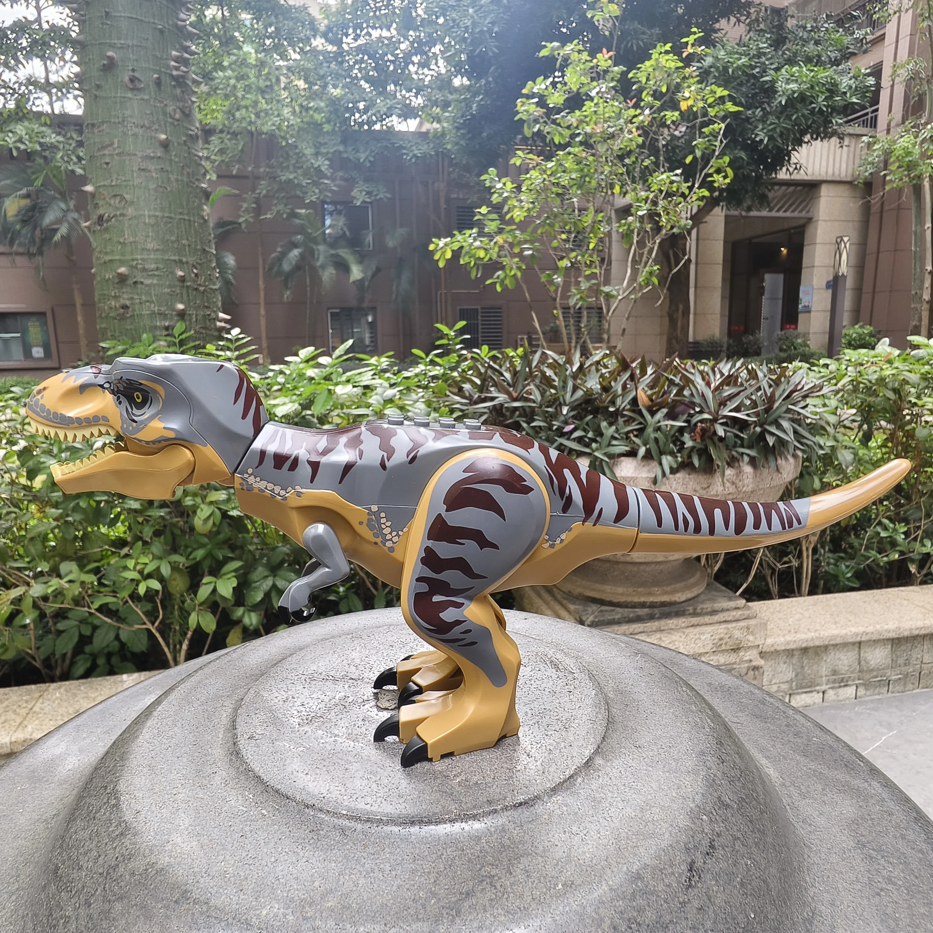 مجموعة مكعبات بناء ديناصور كبيرة على شكل عمود الفقري T-Rex - لعبة جذعية تعليمية للأطفال مجموعة بناء المفترس الجوراسي هدية