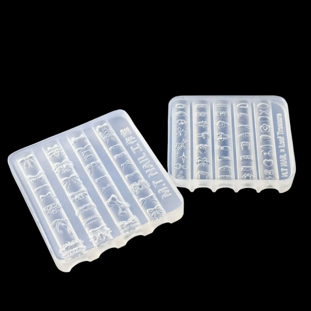【Bowknot 3D Silicone Nail Mold Sweet Flower Heart Lace Transparent Nails Templates DIY Nail Art Decor Manicure Design Tool】