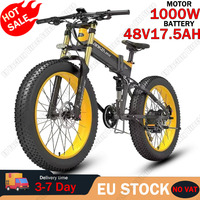 LANKELEISI Electric Bicycle 1000W Motor 48V17.5AH Lithium Battery Aldult Mountain Electric Bike 26*4.0 Fat Tire Folding E-bike