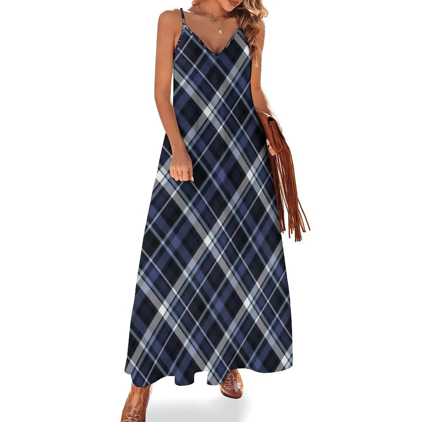 

Studious Plaid Pattern Sleeveless Dress Dress vintage summer dresses luxury dress dresses women summer 2024