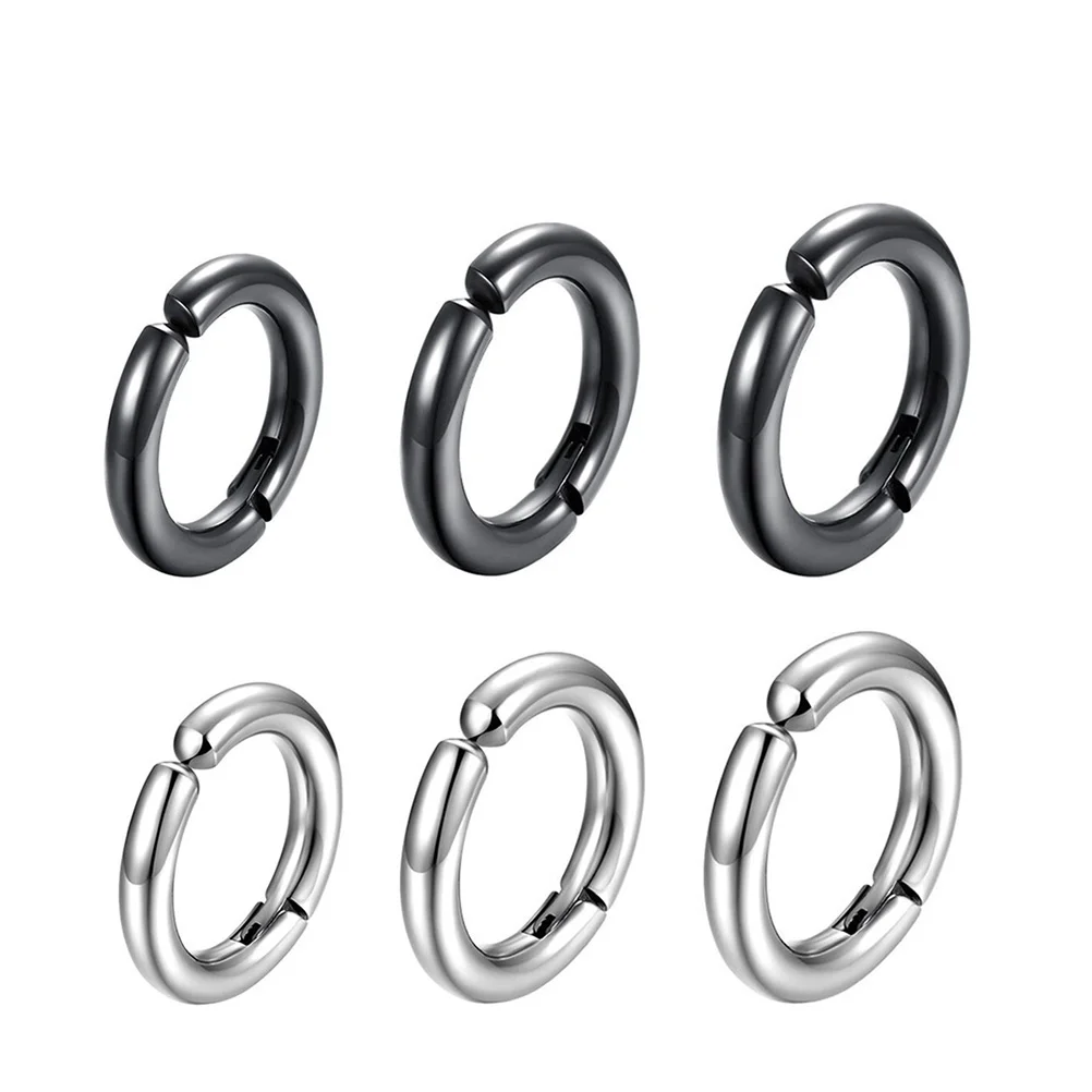 

6 Pcs Earrings Titanium Steel Clips Universal Black Men Stylish Unisex Jewelry and Women