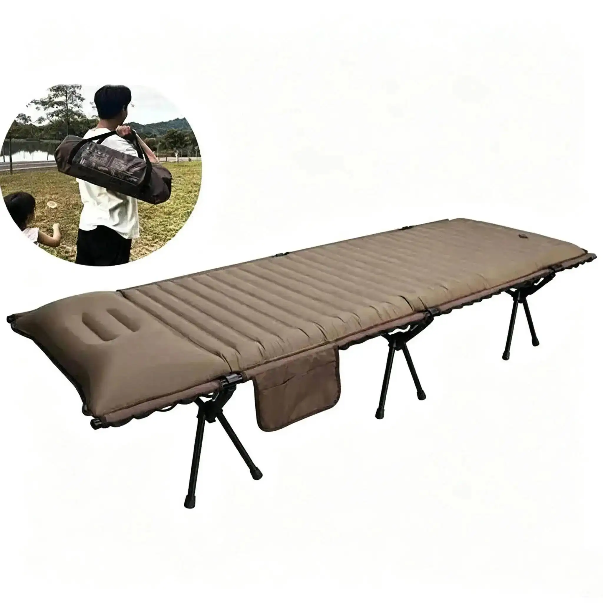 Break Creative Inflatable Folding Beds for Camping Modern Aluminum Alloy Beds Portable Folding Bed Fashionable Lunch for Office
