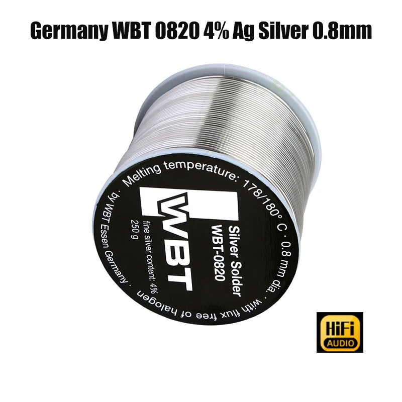 Original WBT-0820 0.8mm 4% Ag silver solder tin wire Germany WBT 0820 DIY Welding line