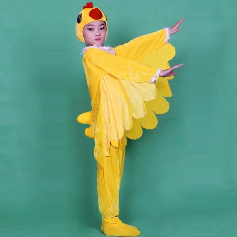 Kids Cosplay Clothing Boys Girls Stage Play Animal Cosplay Costumes Cock Hen Chick Party School Performance Drama Wear Set