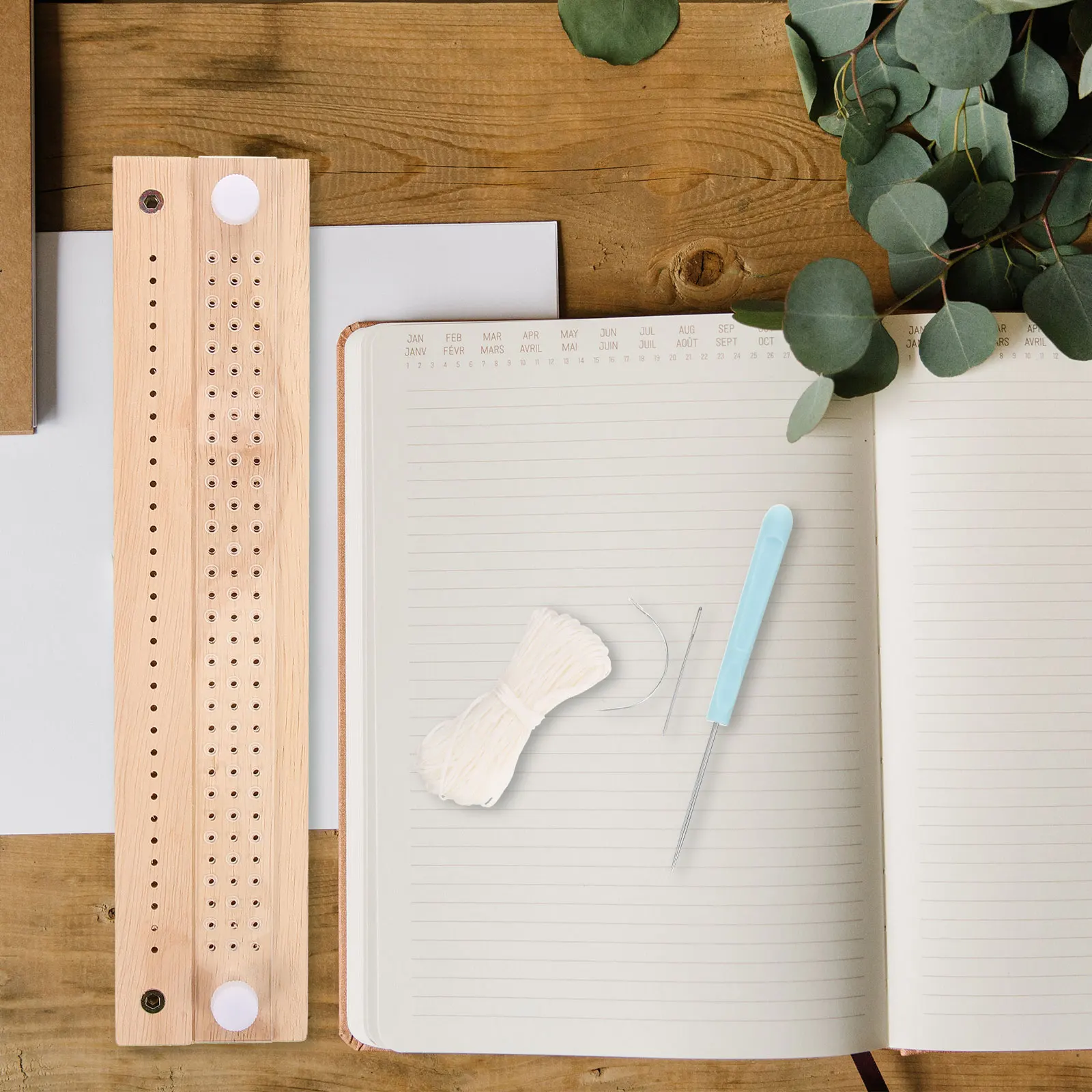 

Hand Bookbinding Tools Set with Book Press Board for DIY Binding Repair Craft Supplies Kit Bible Journal Making