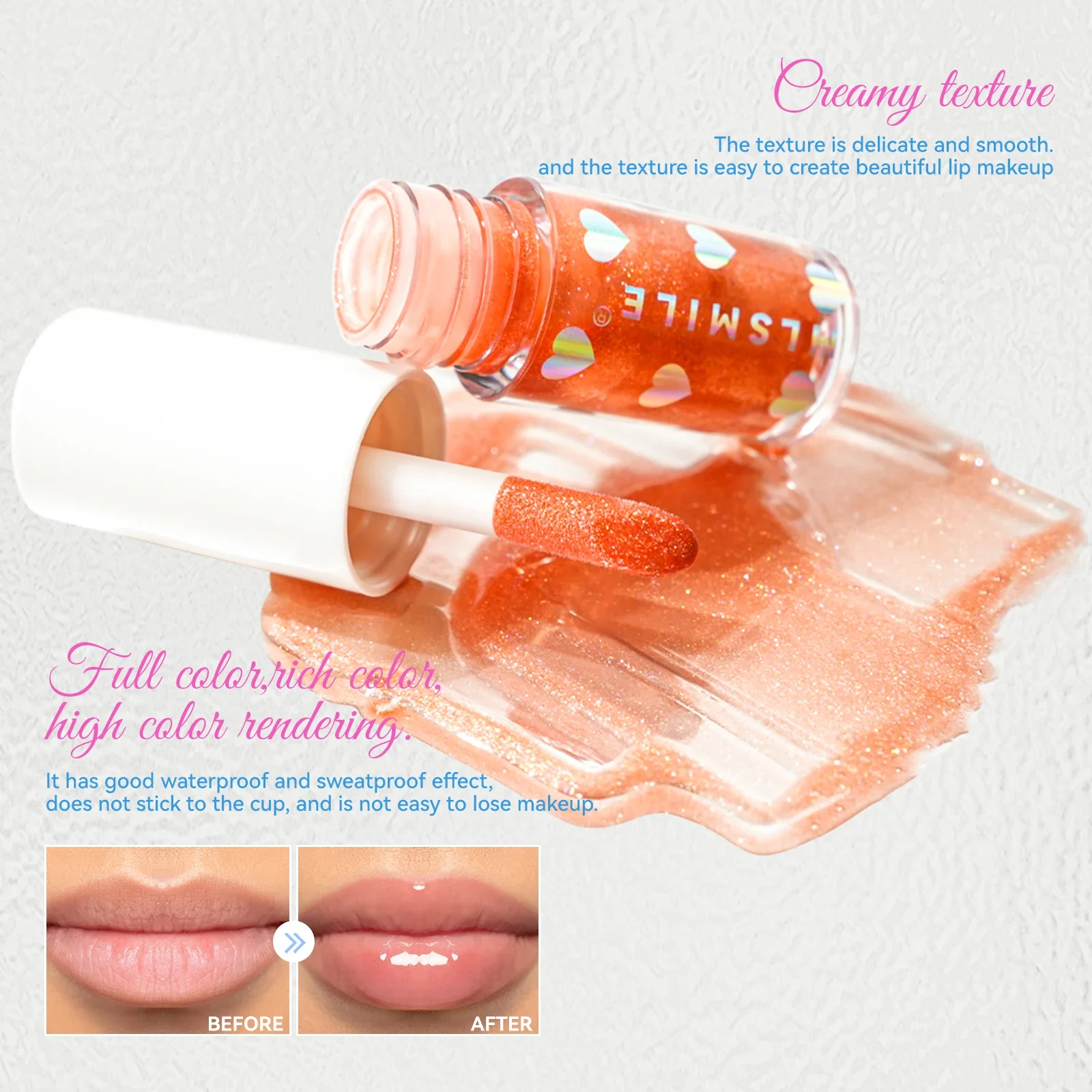マットナチュラルパールリップスティック 3Dダイヤモンドステッカー ミラーグリッター プランプ ロングラスティング リキッドブラッシュ ヌードリップグロス メイクアップセット
