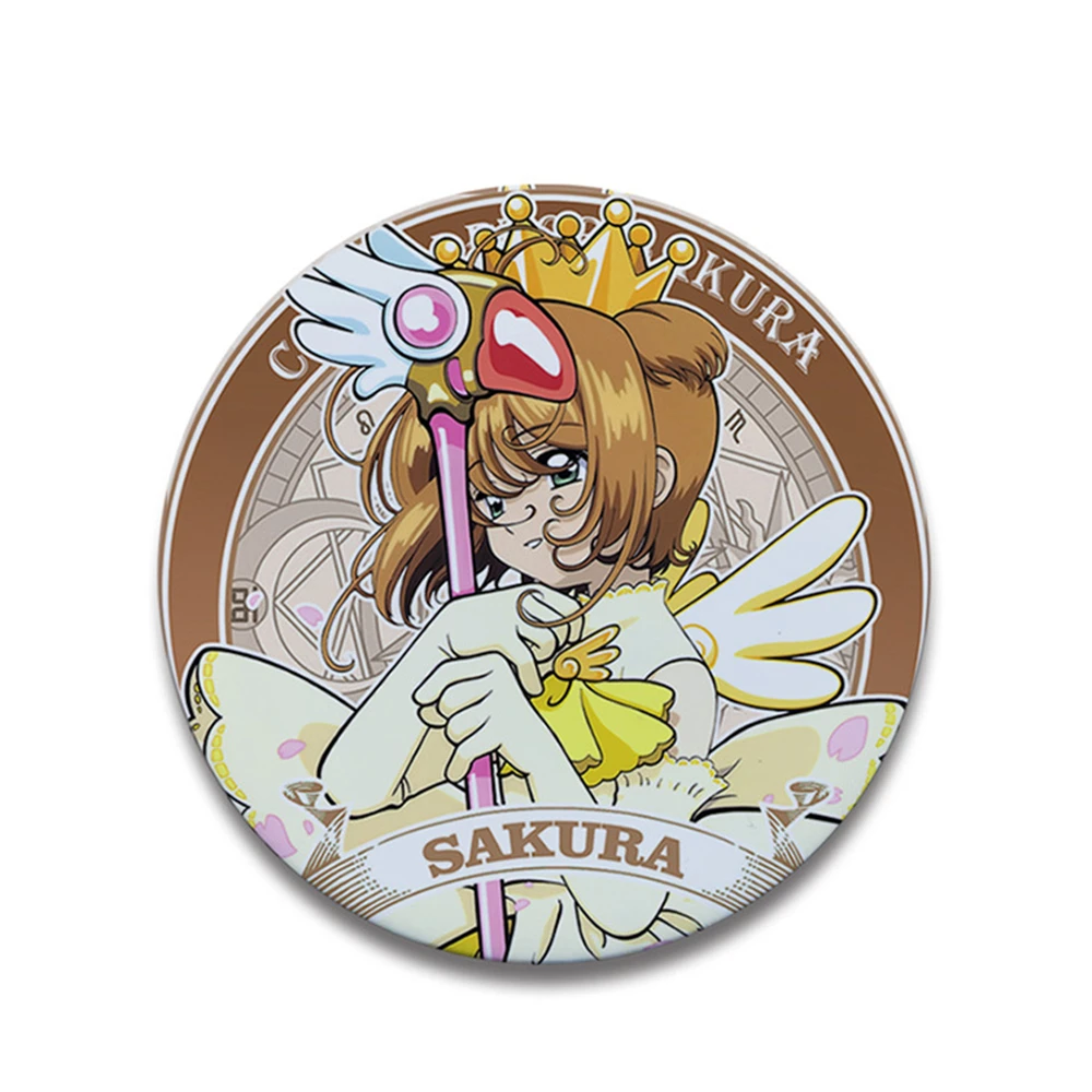 58mm Anime KINOMOTO Card Captor Sakura CCS Tomoyo Daidoji CERBERUS Li Meiling COSTUME Cosplay Distintivo Pin SPTE Spilla in banda stagnata