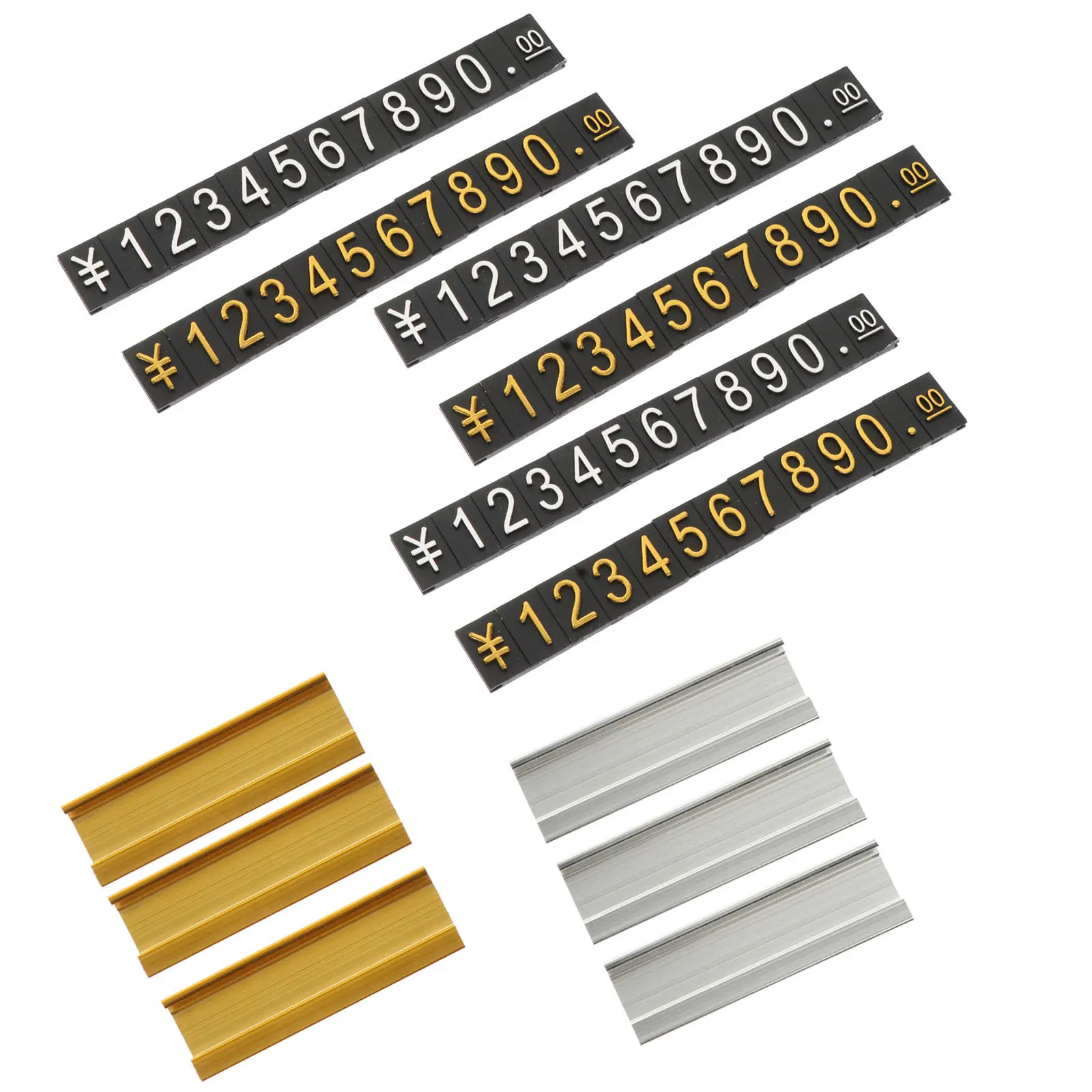 

10 шт. премиальных ценников из алюминиевого сплава: простой и элегантный дизайн, стереоскопическое отображение цифр для супермаркетов, овощных и фруктовых магазинов
