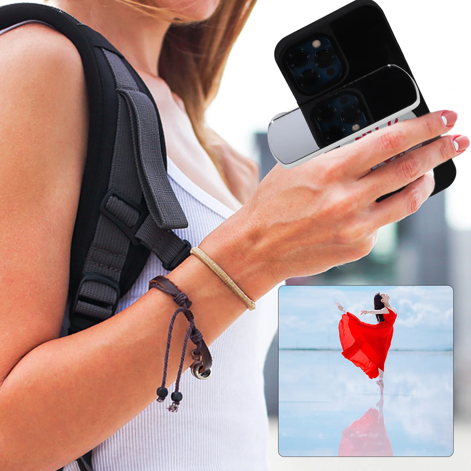 

2 Pcs Reflector Reflection Camera Clip Phone Mirror Photography Accessories Cell Kit Smartphone Set