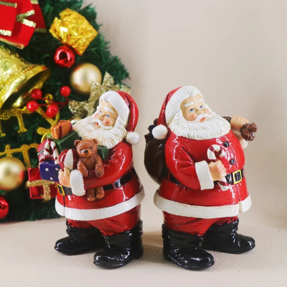 Niedliche Weihnachtsmann-Skulptur aus Kunstharz, Ornament für Zuhause, Party, Schreibtischdekoration, Kunsthandwerk, Feiertagszubehör, Geschenk, Weihnachtsdekoration 2025 – Detail 4