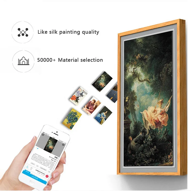 Wall Mount Digital Picture Frame 32 Inch Smart Digital Photo Frame Hot Sale 21 43 55 Inch Wooden Frame Support Remote Control