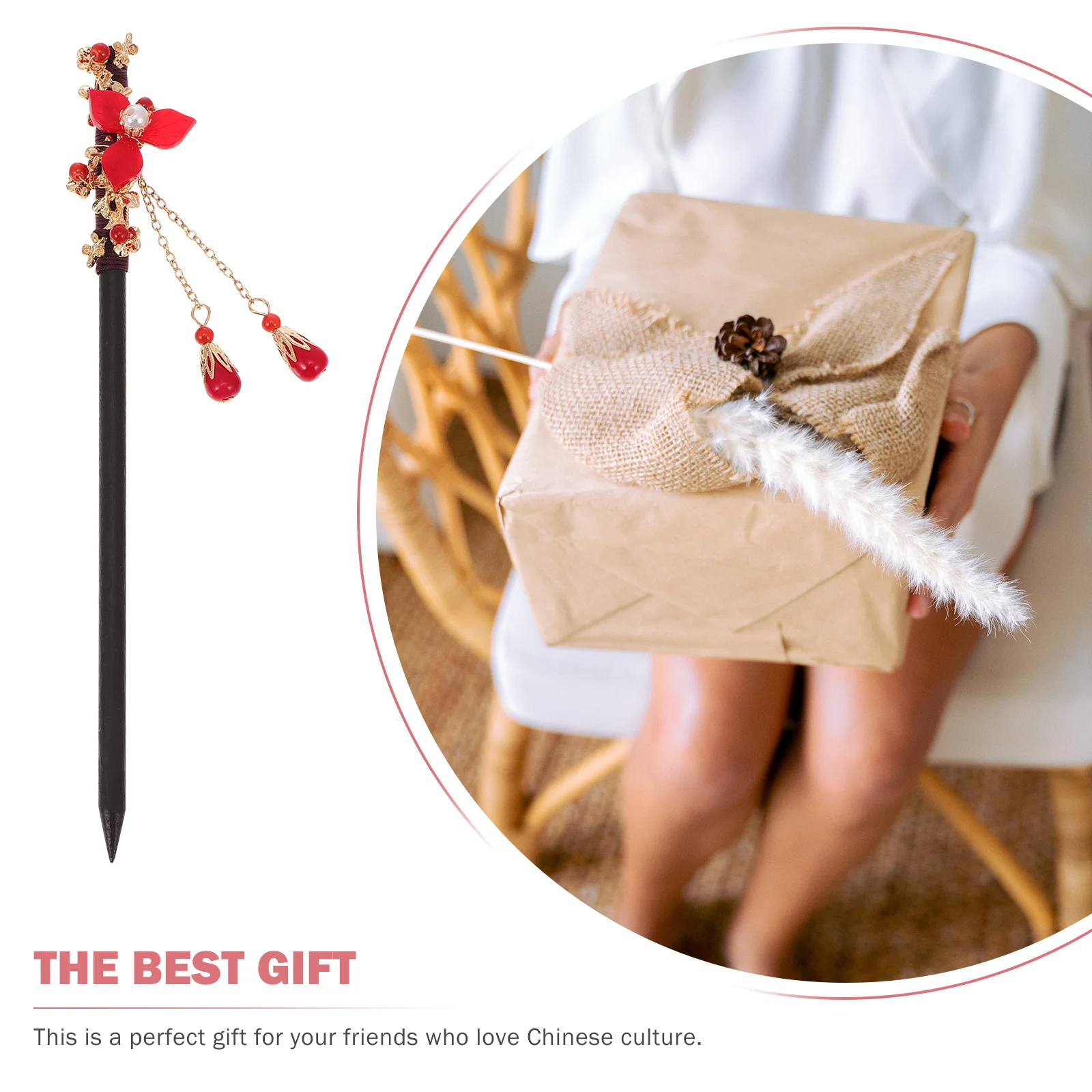 

2Pcs Retro Women Hairpins Chinese Style Hair Sticks Durable Smooth Edge Hair Accessories for Attractive Hairstyle Party Cosplay