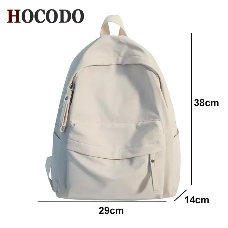 Simple Solid Color Backpack Women 2023 Waterproof Nylon School Bags for Teenager Girls Bookbag Lady Travel Backbag Shoulder Bag