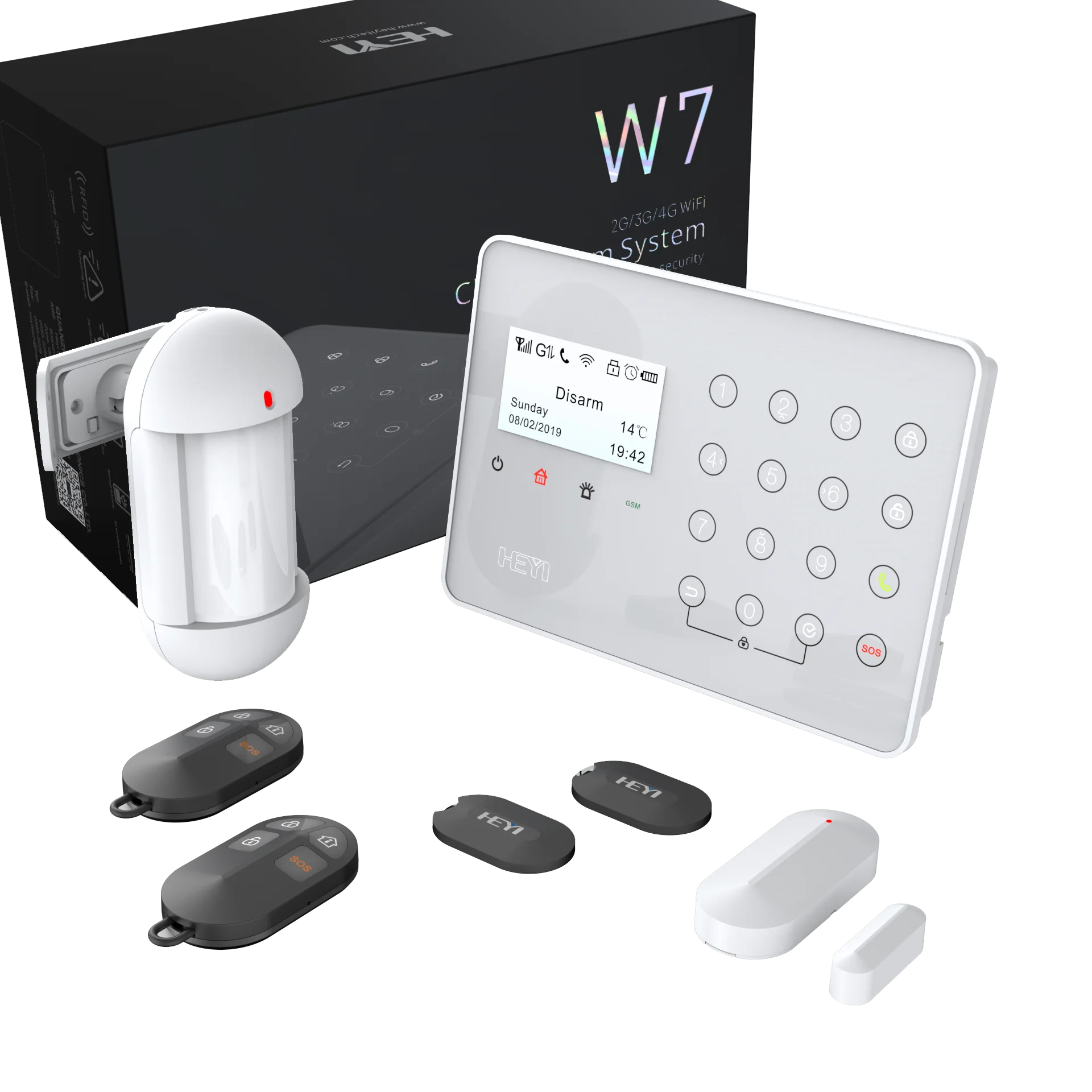 Newest product  Multi Sensors Kit GSM RFID 4G WiFi Control Panel Alarm 433MHz Wireless Home Security Alarm System HY-W7