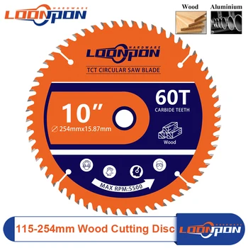 Loonpon 115/140/165/184/254mm carboneto circular viu lâmina de corte disco para madeira metal fino plástico tabela viu ângulo moedor 2 peças disco de serra para madeira disco de corte para madera