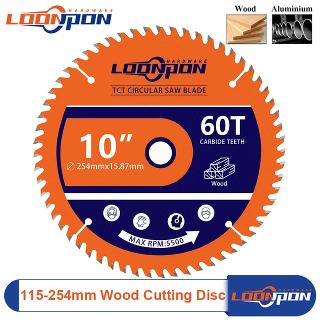 Loonpon 115/140/165/184/254mm tarcza tnąca z węglików spiekanych do drewna cienki metal plastik piła stołowa szlifierka kątowa 2 szt.