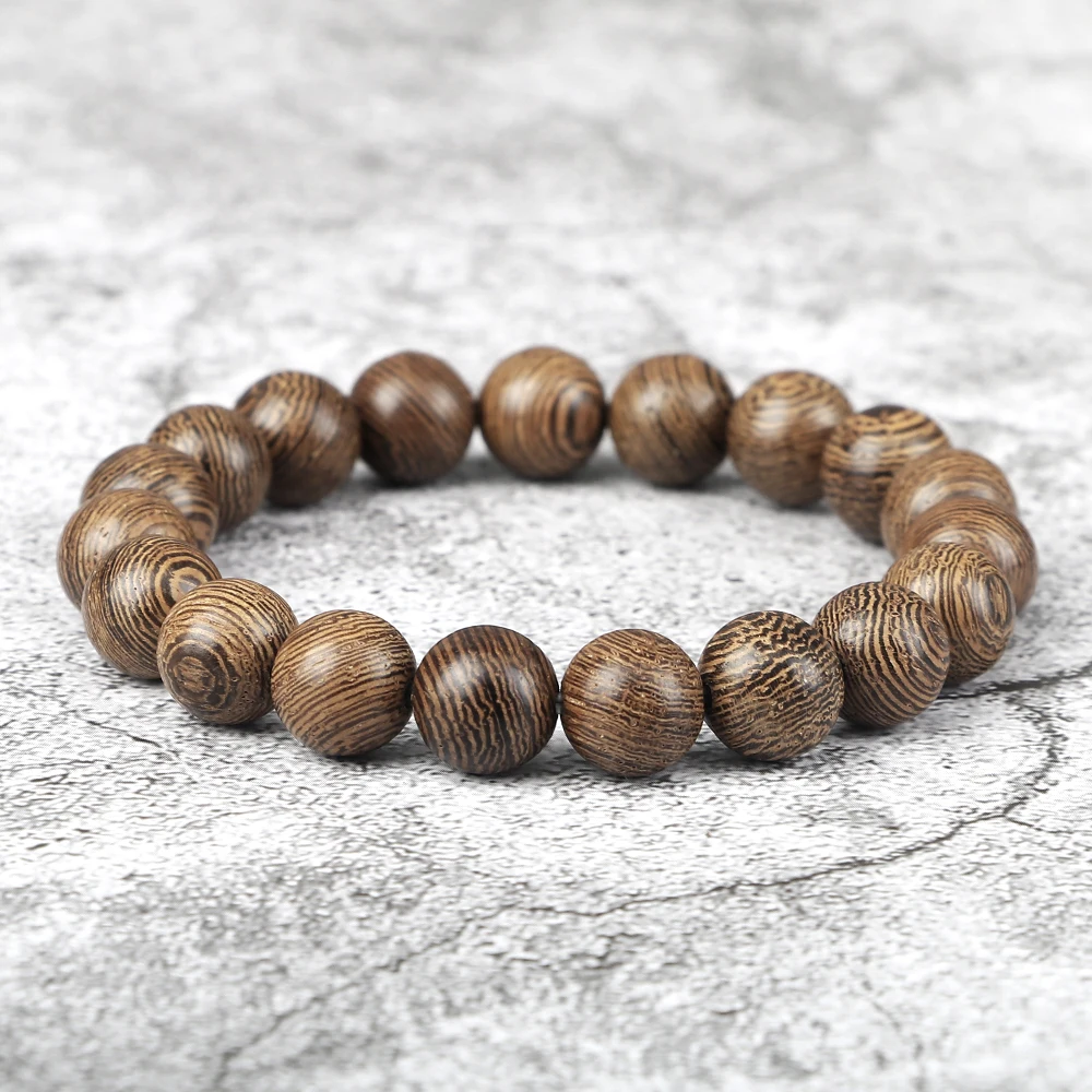 Men Wooden Beads Bracelets 10mm Natural Wood Beads Chakra Bracelets & Bangles Fashion Ethnic Tribal Wristband Women Men Jewelry