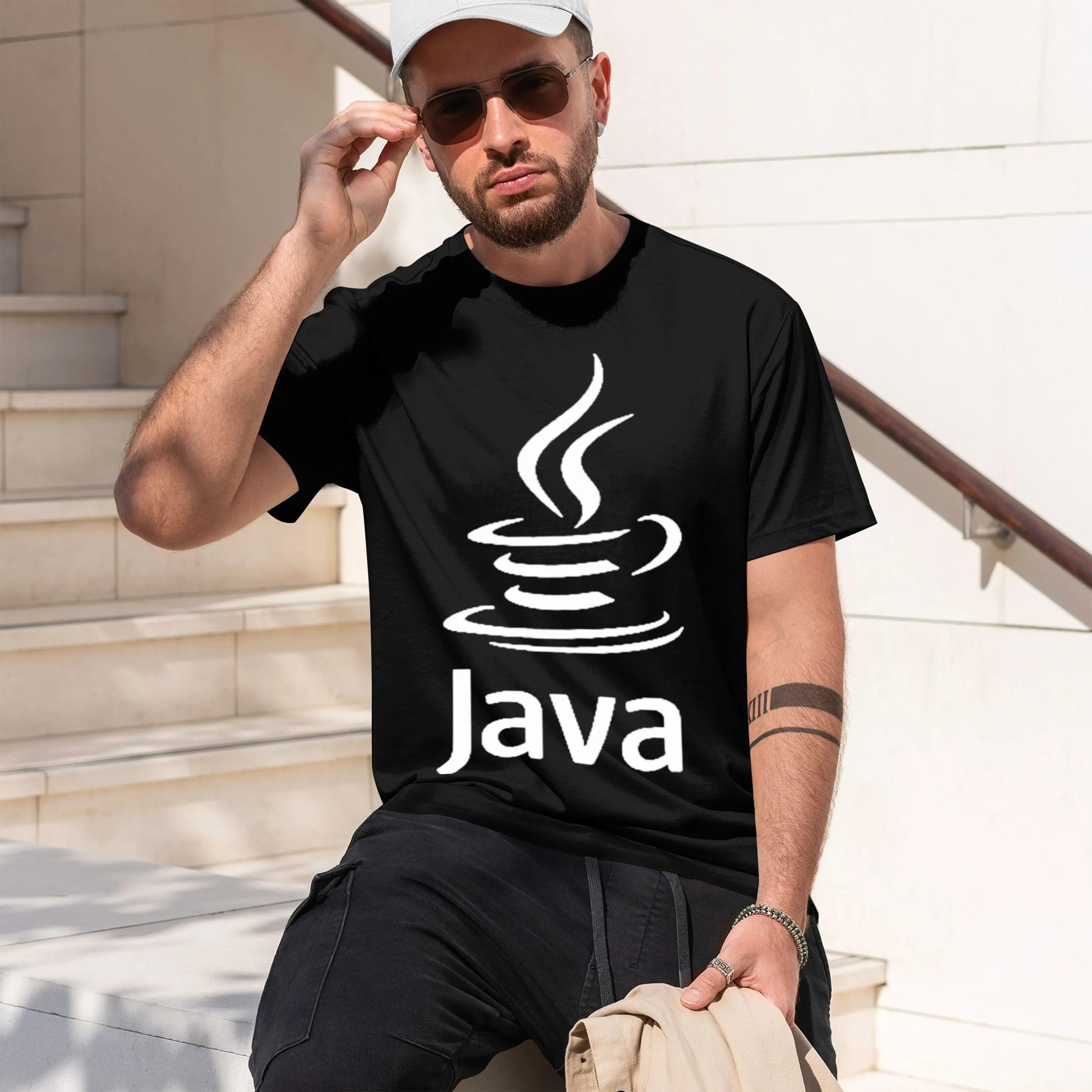 Java Tshirt programmer t-shirts swag printed men T shirt o-neck summer street style loose tee shirts 2026 New Model Short-sleeve