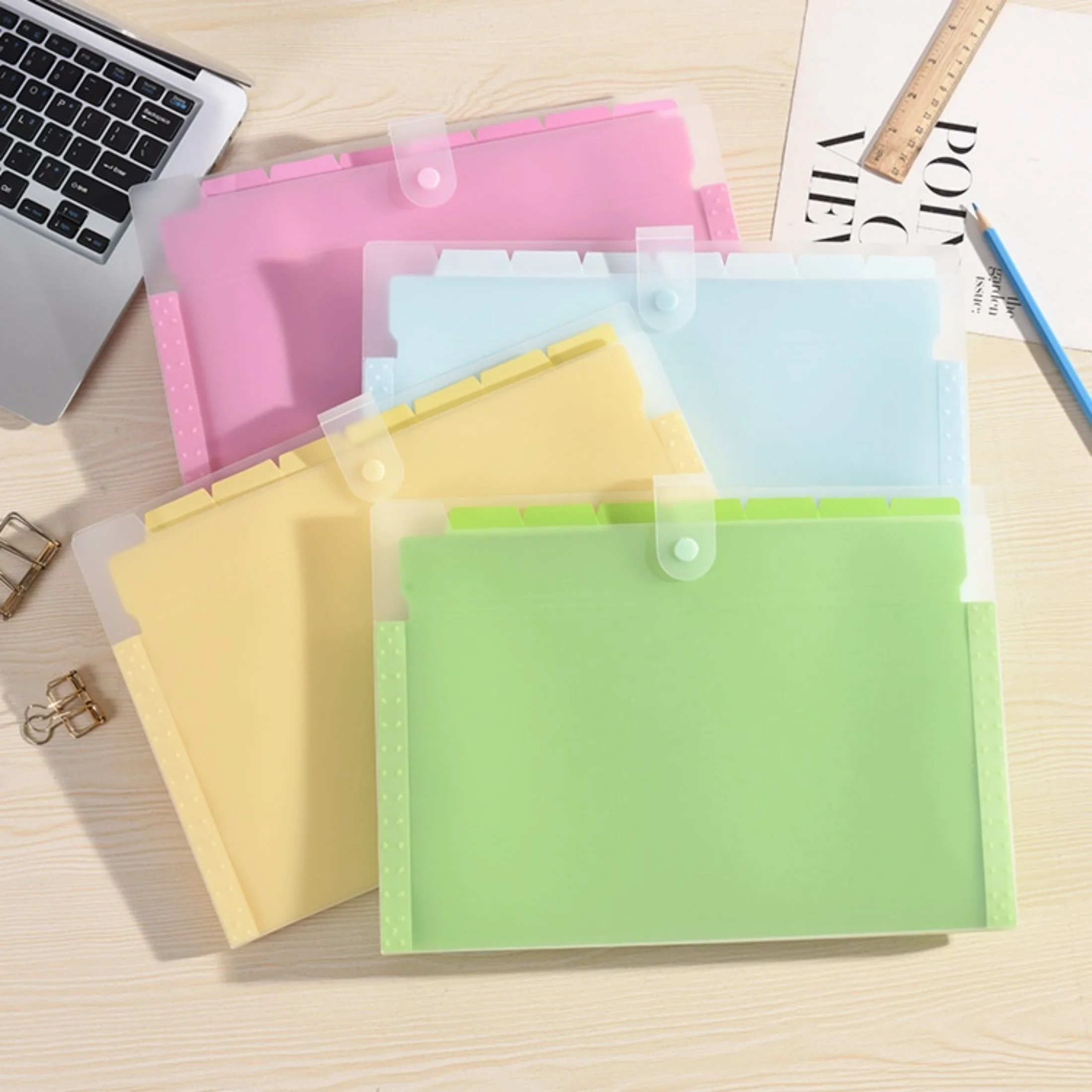 

8-Grid Organ Bag Creative Student Exam Paper Storage Bag Document Bag Multi Layer Organ Bag Small Fresh Data Folder