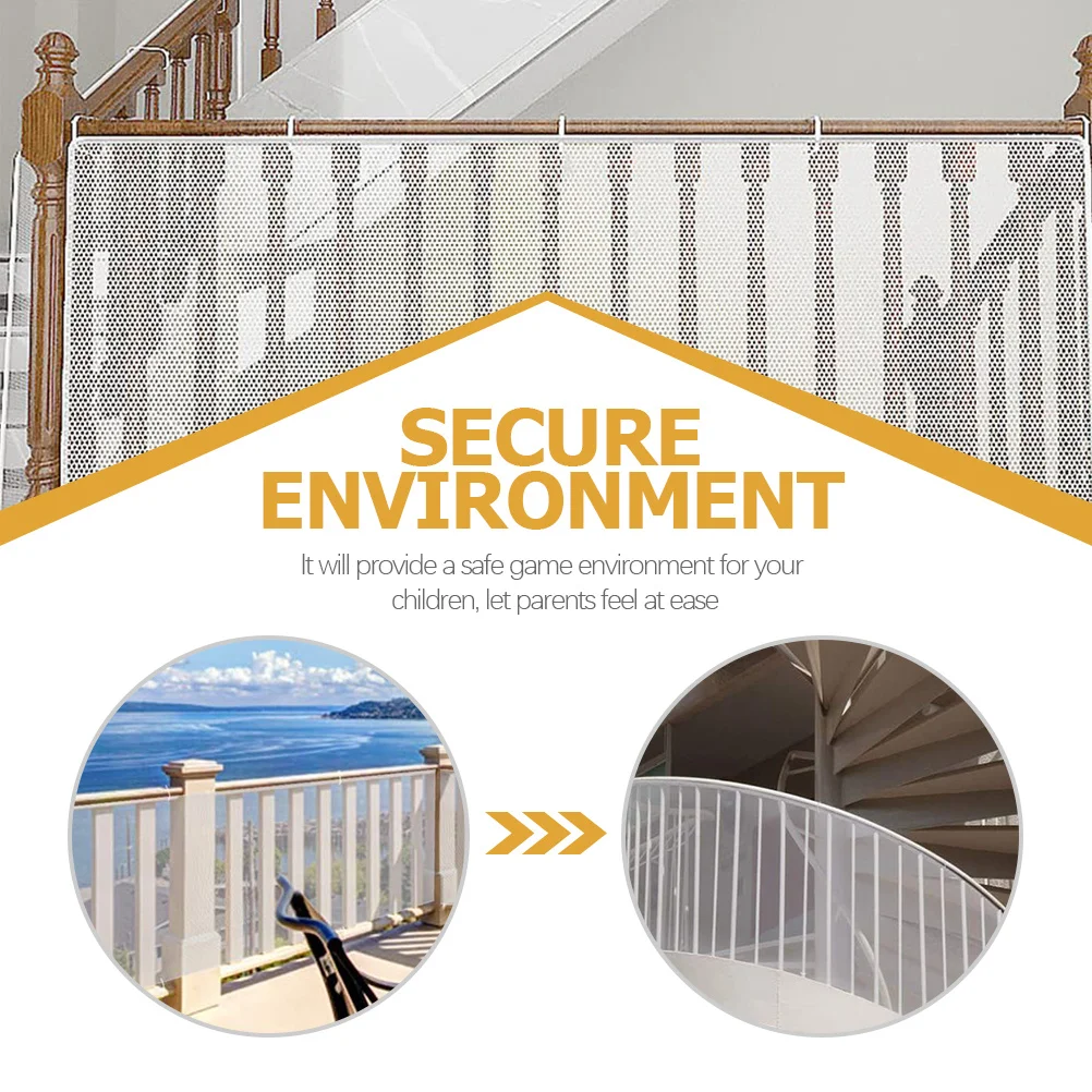 

1Set Stair Safety Banister Guard Mesh Baby Railing Net for Balcony Stairs Deck Outdoor Indoor Protection Banister Guard