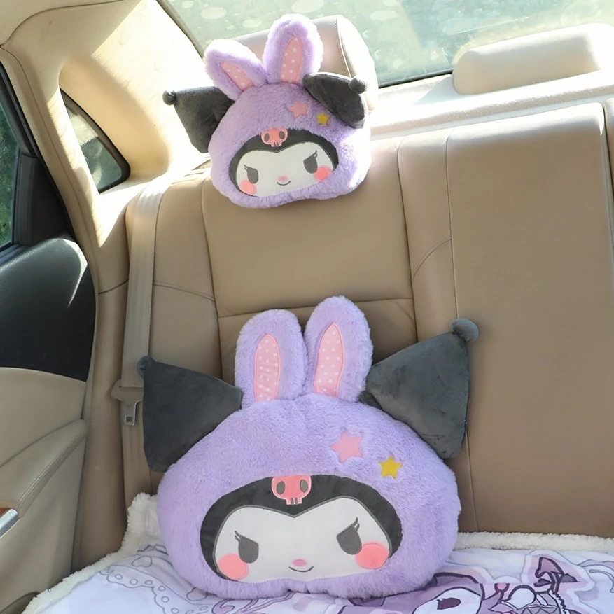 Kawaii Kuromi My Melody Turn Into Bunny Back Cushion Headrest Lovely Stuffed Anime Cuddly Pillow Sofa Bedroom Home Decor Gifts