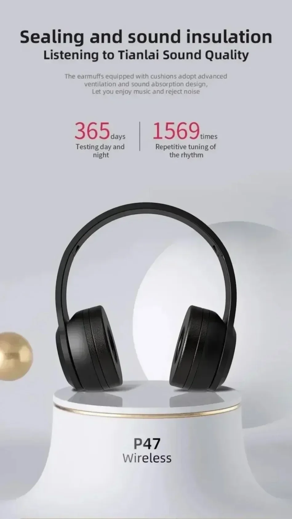 Faltbare Kabellose Bluetooth-Kopfhörer 5.0 Tragbares HiFi-Sound-Over-Ear-Headset für Sport, Reisen, Alltag, Gaming und Musikwiedergabe – Detail 1