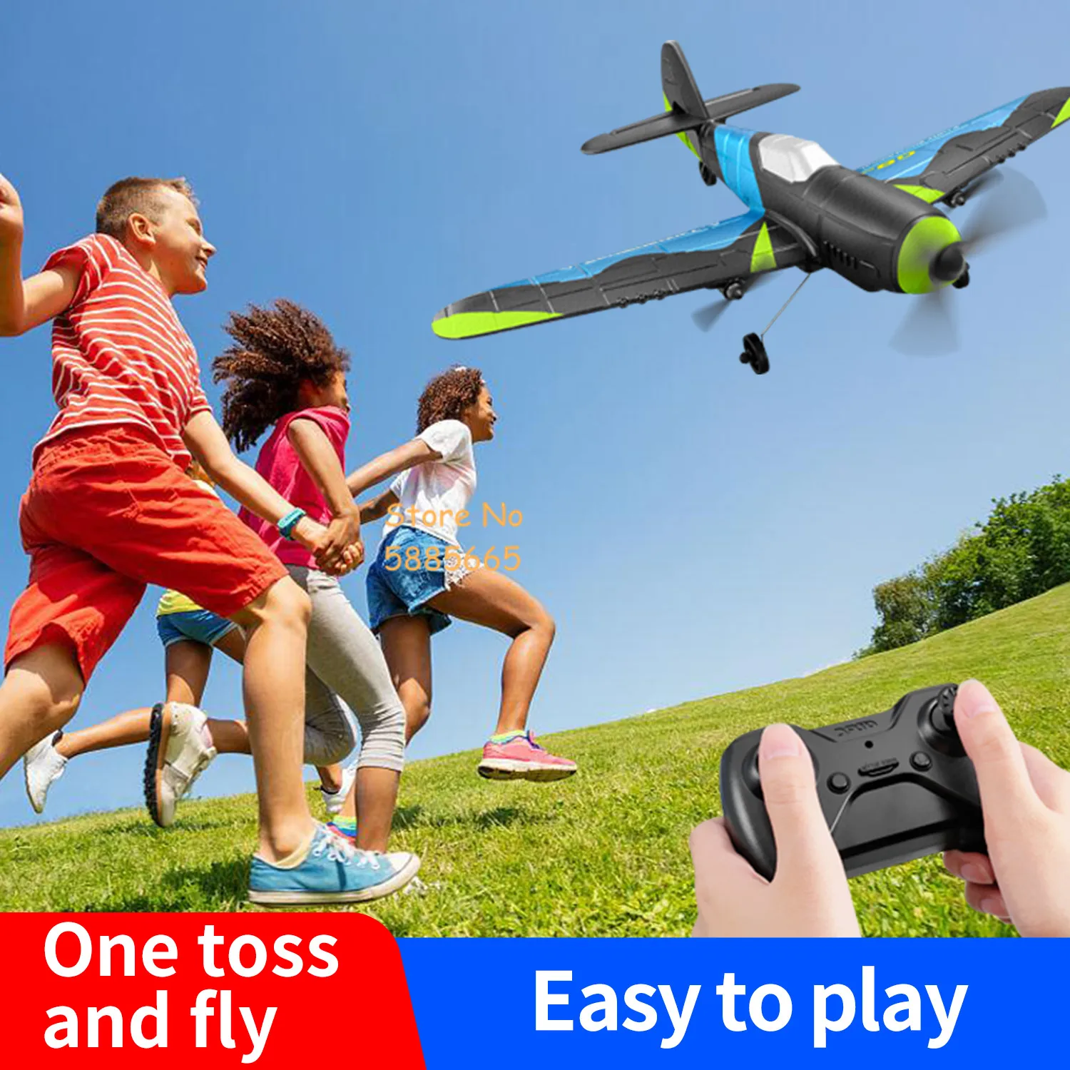 300M Fixed-Wing Remote Control Glider Fighter 2.4G Lighting EPP Material Self Stabilizing Electric Waterproof RC Plane Aircraft