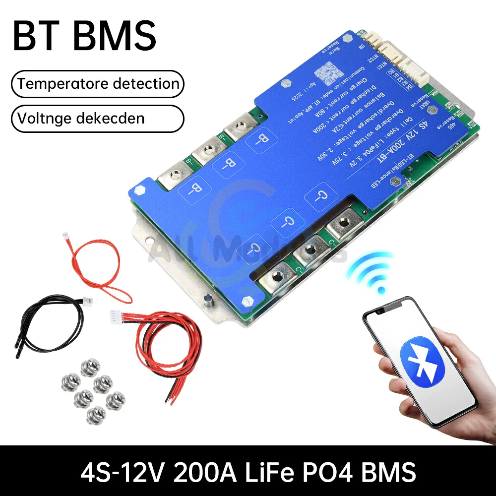 

4S/8S 100A 200A Smart Bluetooth BMS APP Регулируемый параметр Такий же порт Плата защиты баланса Поддержка связи 485/UART