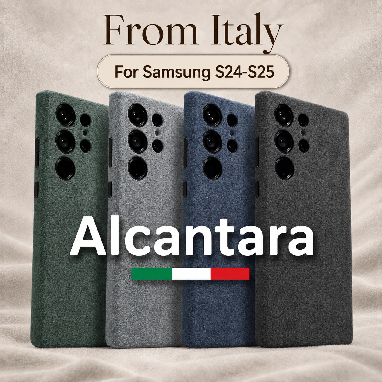 100% Real Italian Imported for Alcantara For Samsung S24Ultra S25 Magnetic Case with MagSafe Case Smart Button Protective Cover