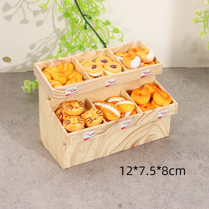 Hot Sale Simulated Miniature Bread Snacks Dessert Models Bakery Decorations Cute Cartoon Mini Playhouse Doll House Scenes