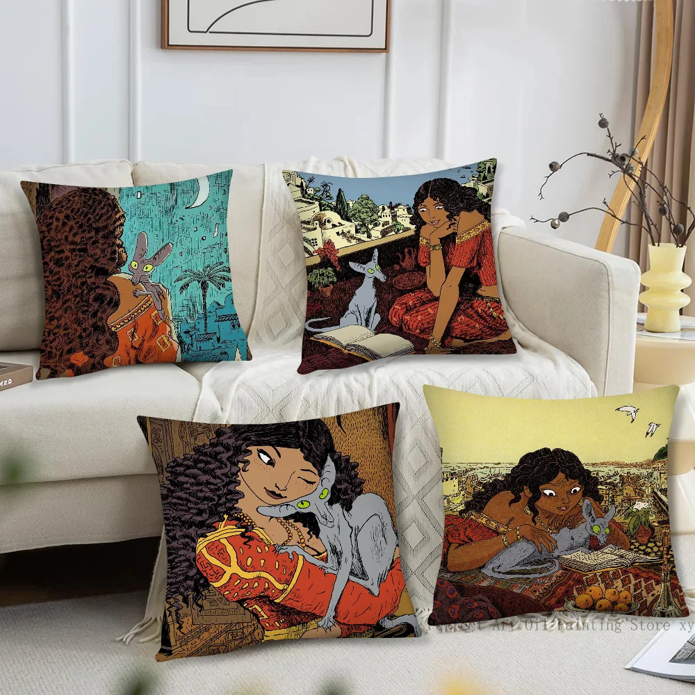 

The R-Rabbis C-Cat animated movie Pillow Case Square Pillow Bedroom Sofa Leisure Comfort Cushion Car Living Room Home Decoration