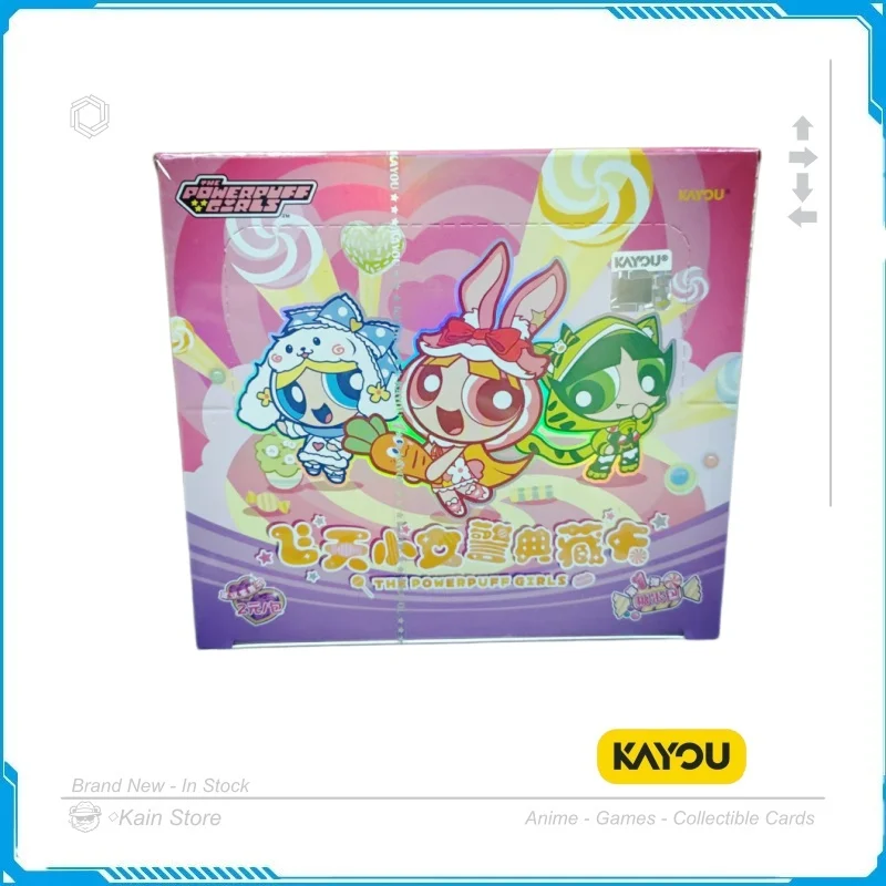 KAYOU Cute Powerpuff Girls Candy Pack Vol.1 Flash Cartoon Collectible Cards Paper Pack Anime Peripheral Hobby Gift For Kids Coll