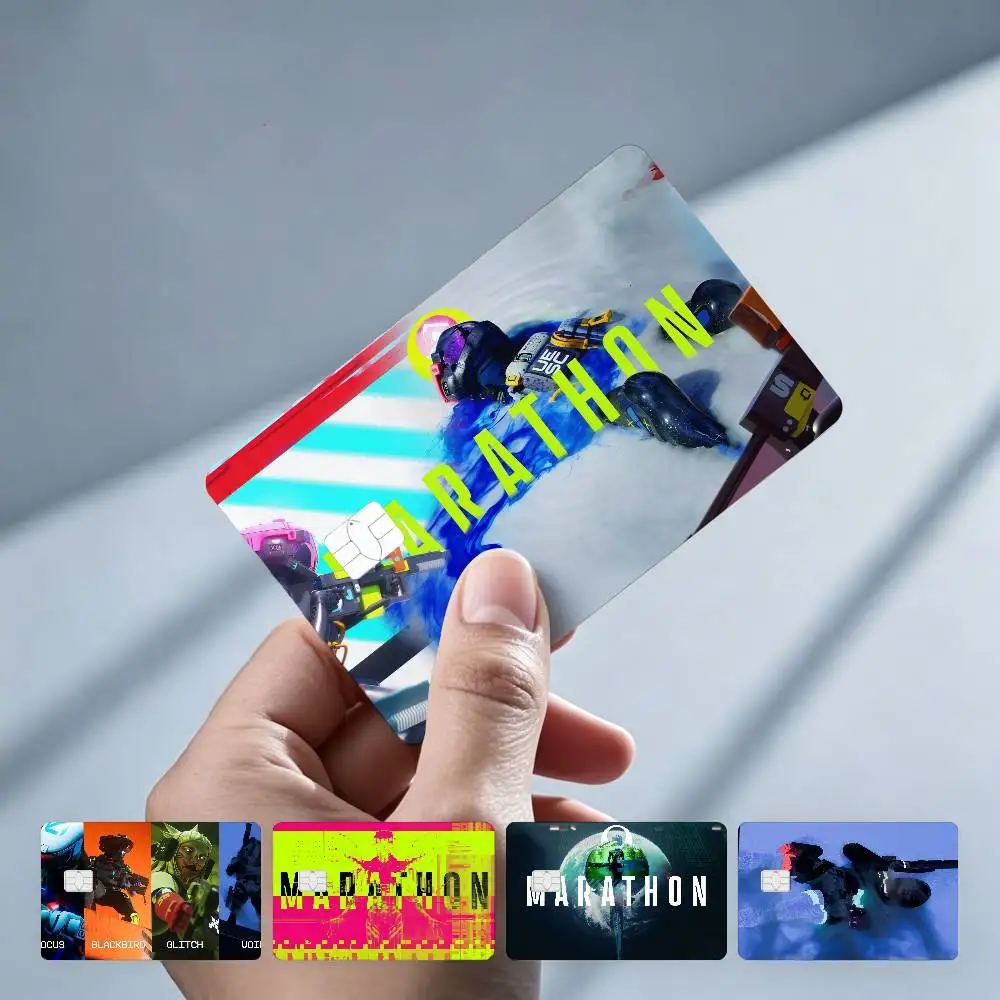 M-Marathon Game 4Pcs!Fade-Resistant, Wear-Resistant, Scratch-Resistant  Bank Card Sticker (Debit Card)
