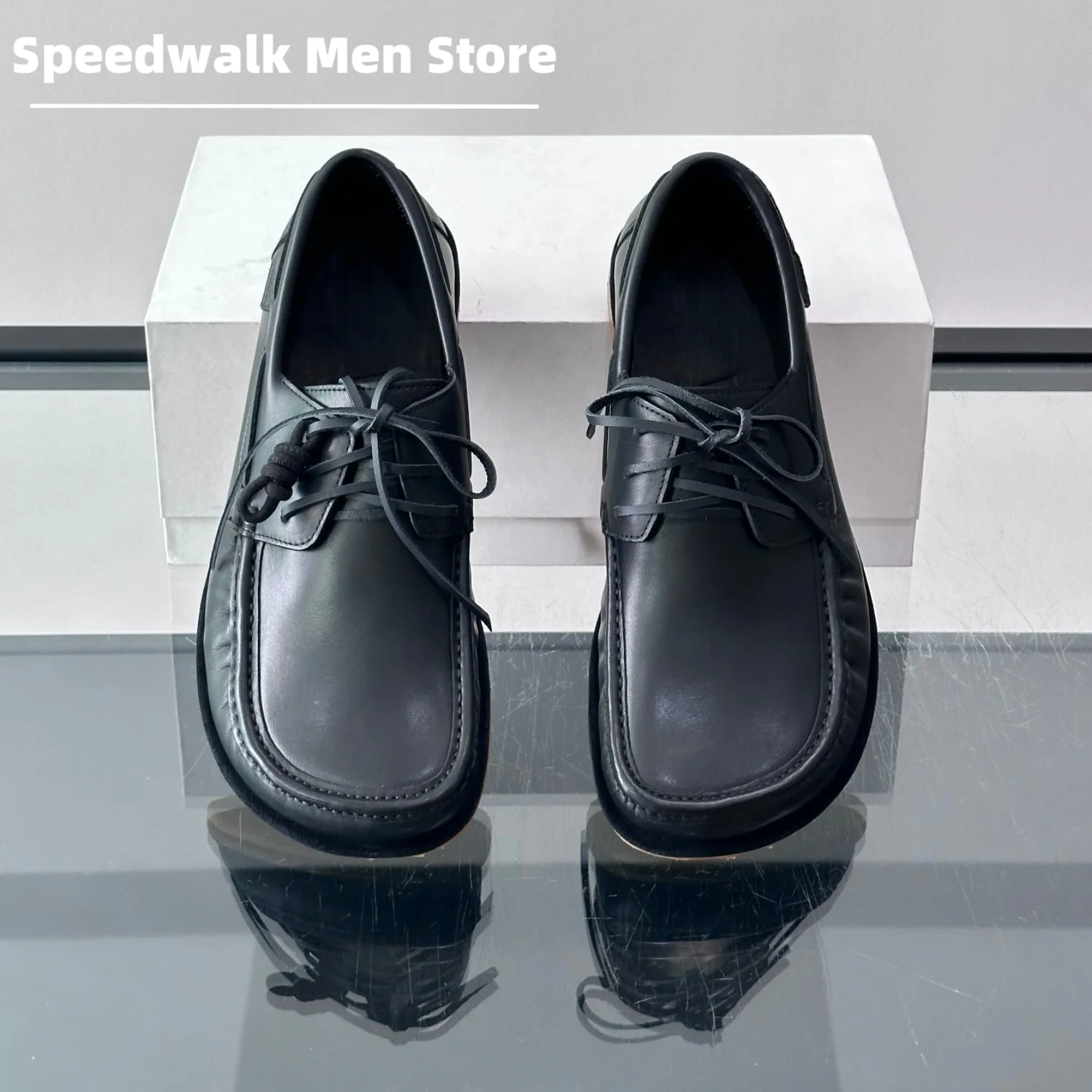 New Luxury Men Genuine Leather Suede Boat Shoes Hand Stitched Lace Up Flat Loafers Daily Office Walking Shoes Multi Colors