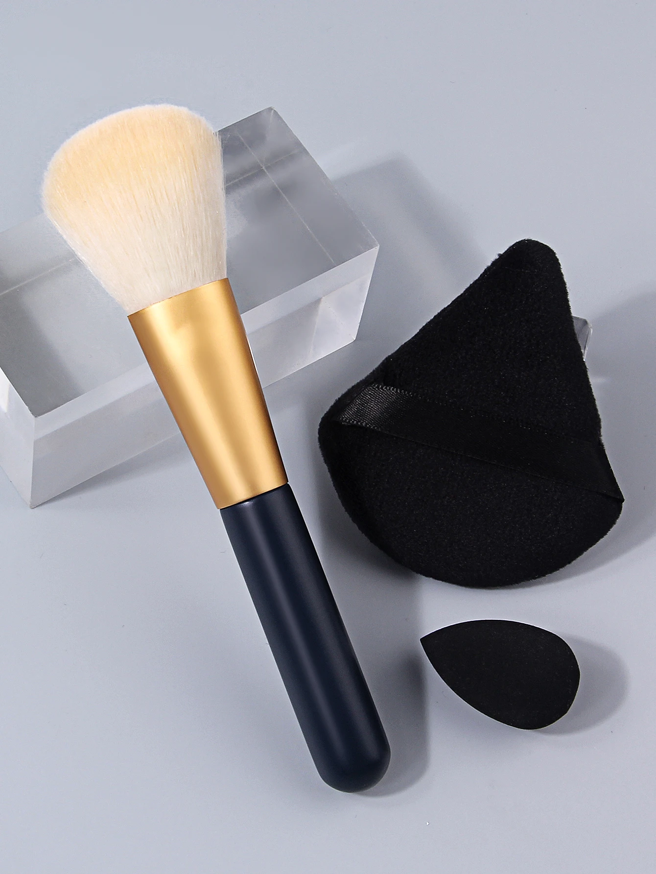 3PCS Makeup Tool Set Blush Brush Triangle Powder Puff Cosmetic Sponge Dry Wet Dual Use Foundation Blending Make Up Accessories