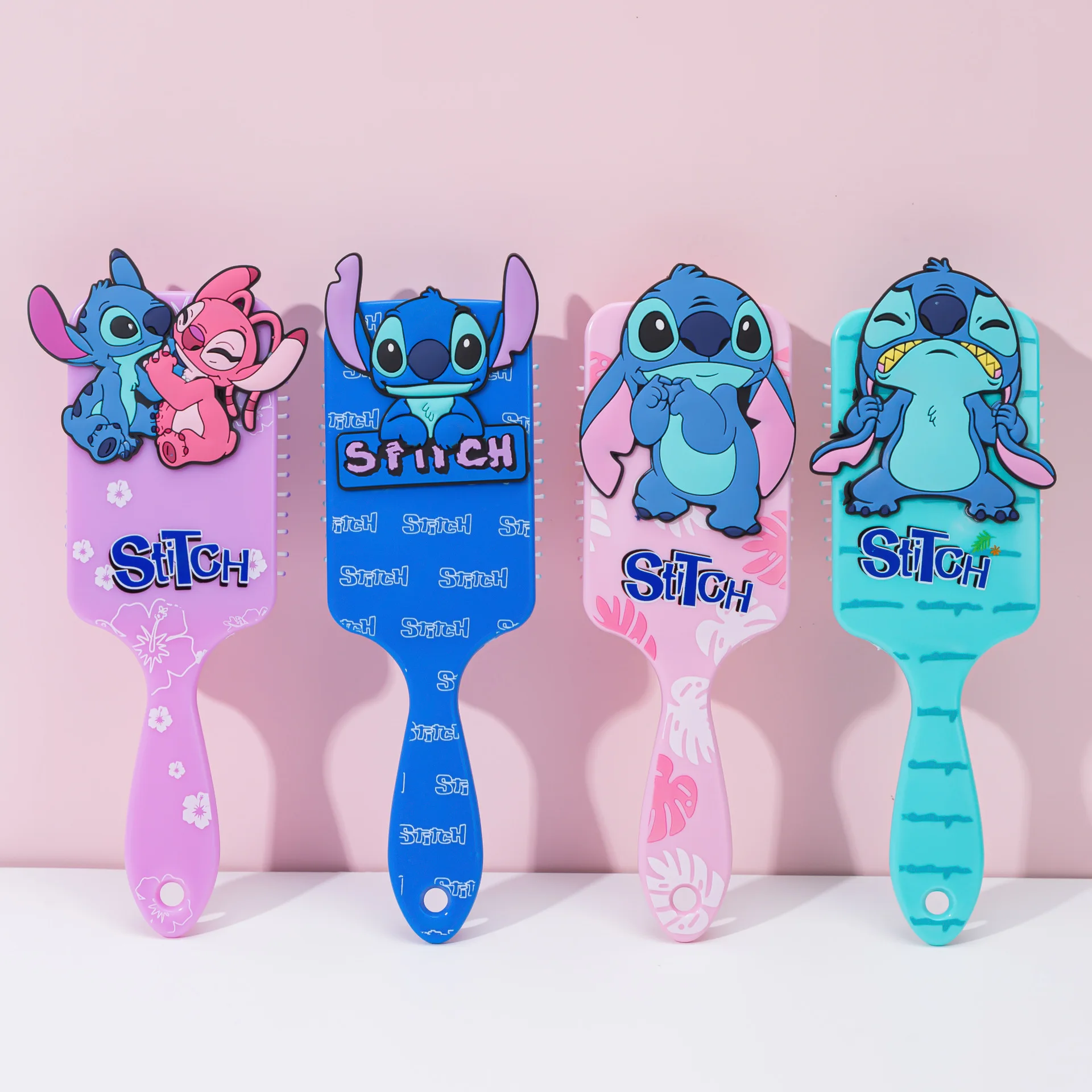 Miniso Disney Anime Lilo & Stitch Comb Series الكرتون غرزة الطرفية وسادة هوائية تدليك مشط الأطفال فتاة طالب مشط هدية