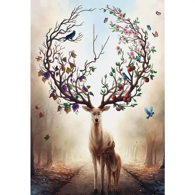 1000pcs Wooden Puzzle ELK Landscape Dinosaur Decor Paint High Difficulty Decompression Educational Brain Exercise Birthday Gift