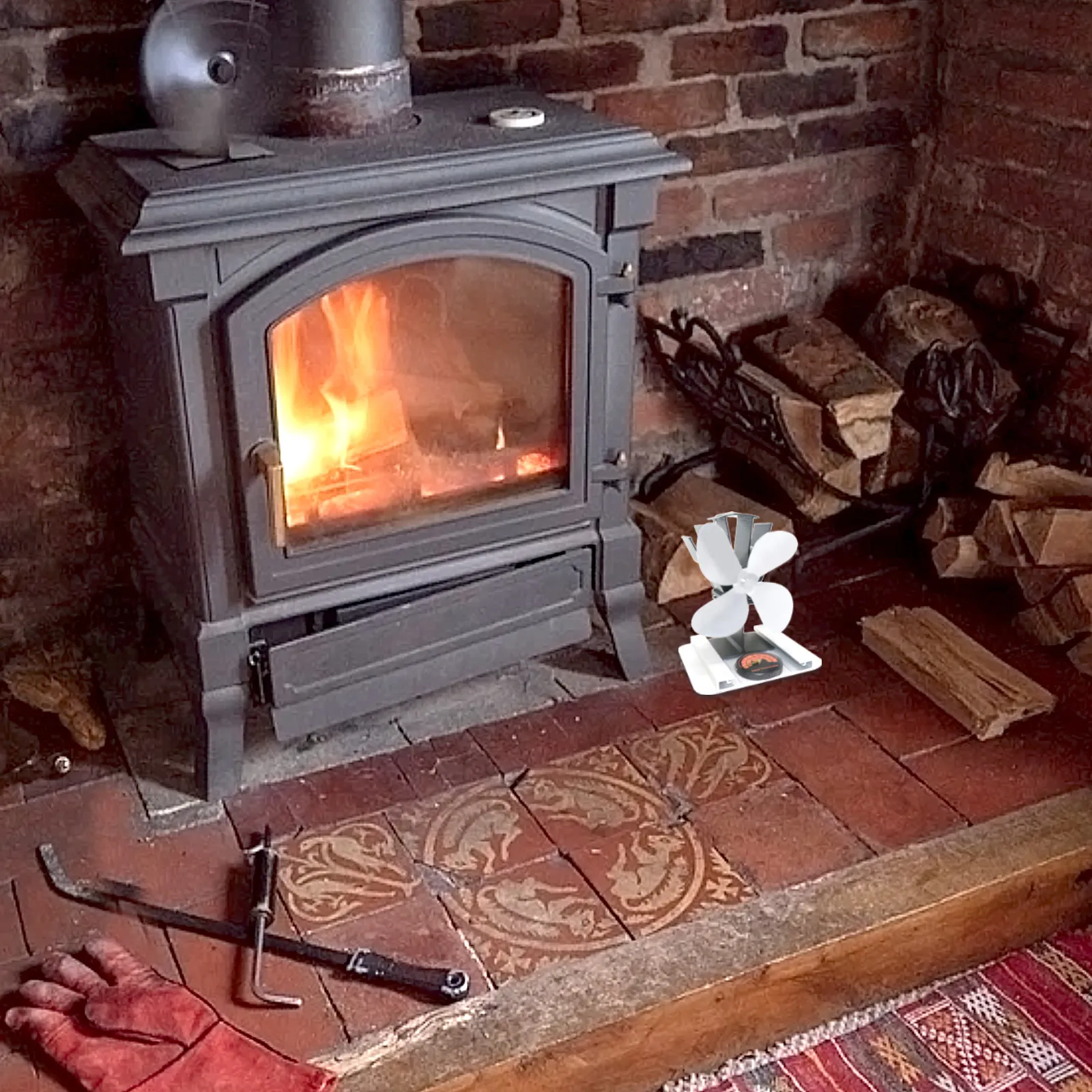 Aluminum Alloy Stove Fan Blade - огляд і ціна Stove Fan Heat Powered 4 Blade